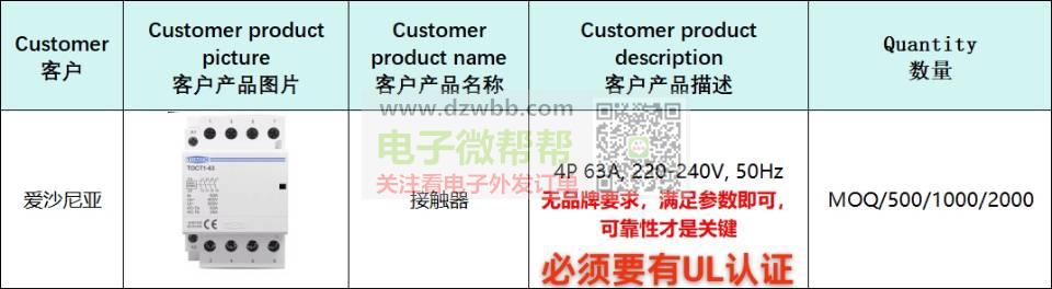 有带UL认证接触器厂家请联系,出口爱沙尼亚! 有带UL认证接触器厂家请联系,出口爱沙尼亚!